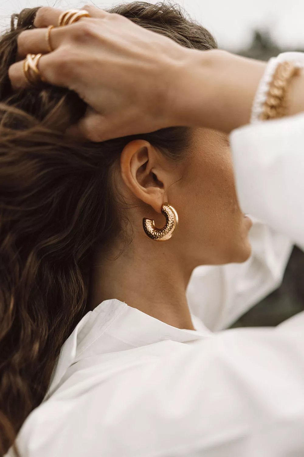 Chunky Loop Earrings Gold