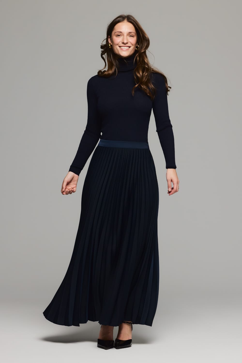 0251_amelie pleated skirt -indigo blue
